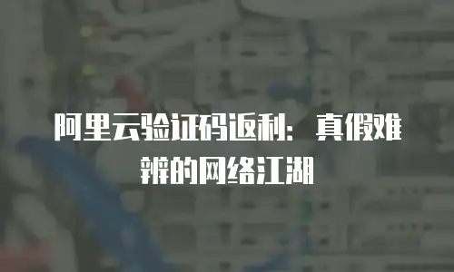 阿里云验证码返利：真假难辨的网络江湖