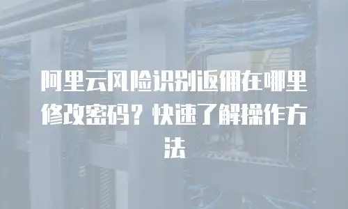 阿里云风险识别返佣在哪里修改密码？快速了解操作方法
