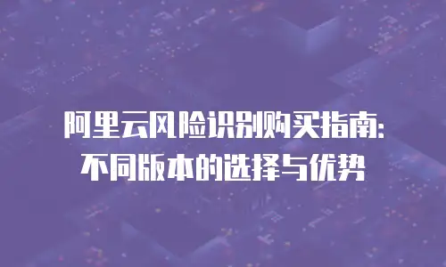 阿里云风险识别购买指南：不同版本的选择与优势