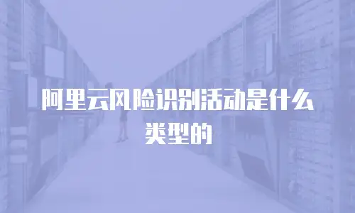 阿里云风险识别活动是什么类型的