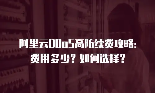 阿里云DDoS高防续费攻略：费用多少？如何选择？