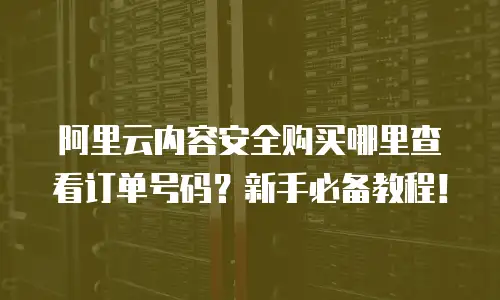 阿里云内容安全购买哪里查看订单号码？新手必备教程！