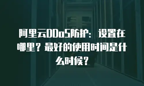 阿里云DDoS防护：设置在哪里？最好的使用时间是什么时候？