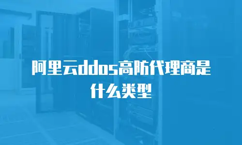 阿里云ddos高防代理商是什么类型