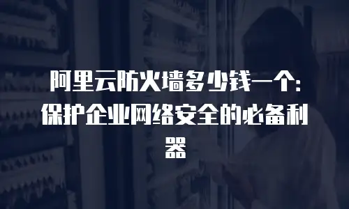 阿里云防火墙多少钱一个：保护企业网络安全的必备利器