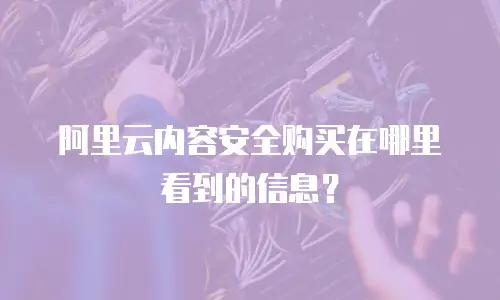 阿里云内容安全购买在哪里看到的信息？