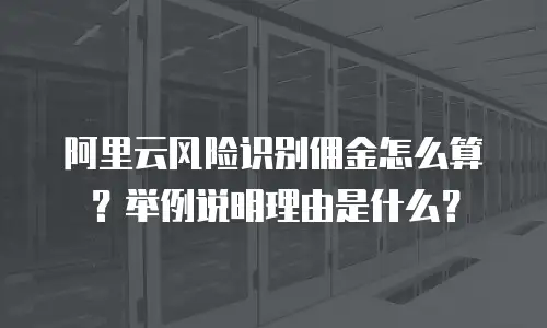 阿里云风险识别佣金怎么算？举例说明理由是什么？