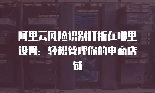 阿里云风险识别打折在哪里设置：轻松管理你的电商店铺