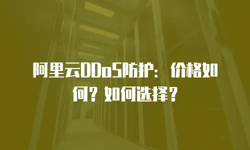 阿里云DDoS防护：价格如何？如何选择？