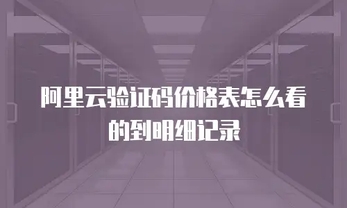 阿里云验证码价格表怎么看的到明细记录