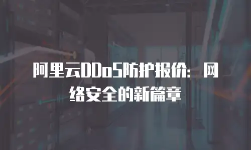阿里云DDoS防护报价：网络安全的新篇章