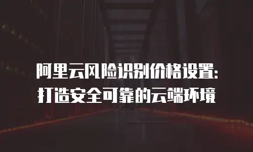 阿里云风险识别价格设置：打造安全可靠的云端环境