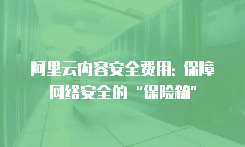 阿里云内容安全费用: 保障网络安全的“保险箱”