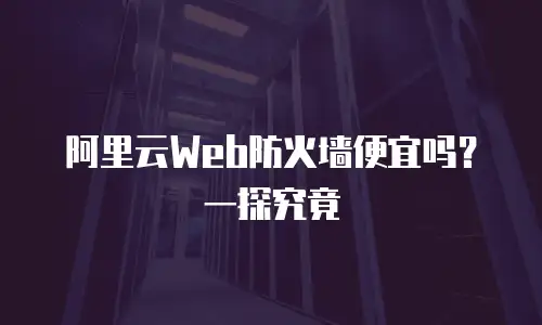 阿里云Web防火墙便宜吗？一探究竟