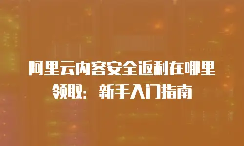 阿里云内容安全返利在哪里领取：新手入门指南