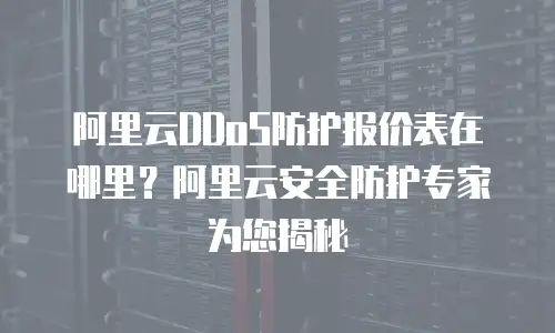 阿里云DDoS防护报价表在哪里？阿里云安全防护专家为您揭秘