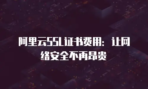 阿里云SSL证书费用：让网络安全不再昂贵