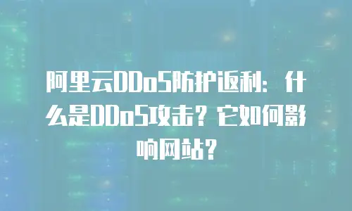 阿里云DDoS防护返利：什么是DDoS攻击？它如何影响网站？
