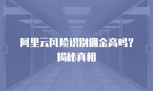 阿里云风险识别佣金高吗？揭秘真相