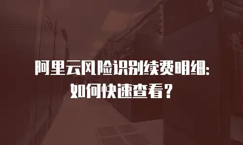 阿里云风险识别续费明细：如何快速查看？
