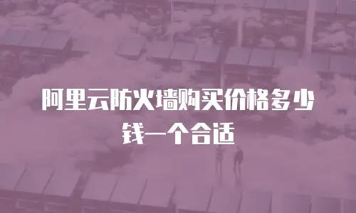 阿里云防火墙购买价格多少钱一个合适