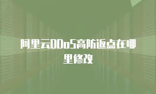 阿里云DDoS高防返点在哪里修改