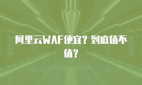 阿里云WAF便宜？到底值不值？