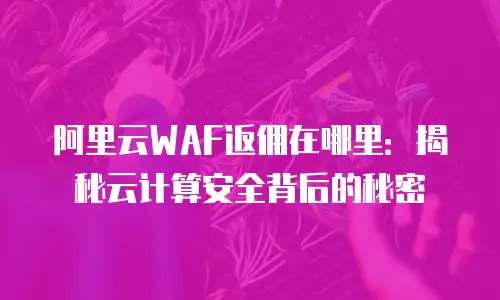 阿里云WAF返佣在哪里：揭秘云计算安全背后的秘密