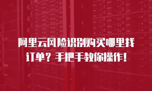 阿里云风险识别购买哪里找订单？手把手教你操作！