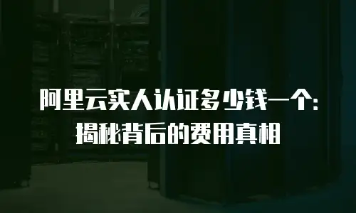 阿里云实人认证多少钱一个：揭秘背后的费用真相