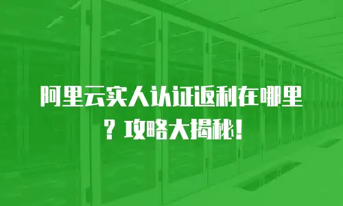 阿里云实人认证返利在哪里？攻略大揭秘！