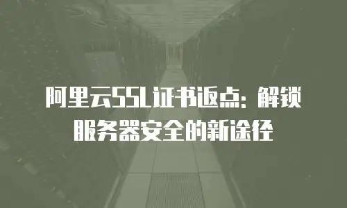 阿里云SSL证书返点: 解锁服务器安全的新途径