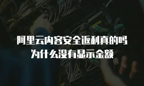 阿里云内容安全返利真的吗为什么没有显示金额