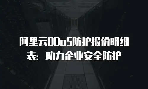 阿里云DDoS防护报价明细表：助力企业安全防护