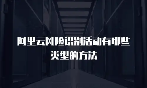 阿里云风险识别活动有哪些类型的方法