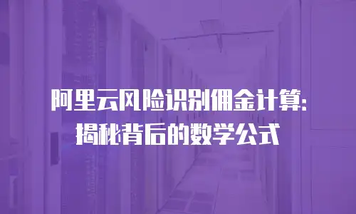 阿里云风险识别佣金计算：揭秘背后的数学公式