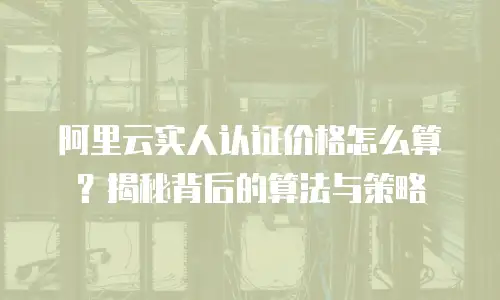 阿里云实人认证价格怎么算？揭秘背后的算法与策略