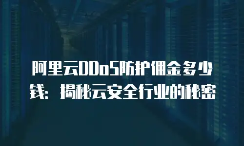 阿里云DDoS防护佣金多少钱：揭秘云安全行业的秘密