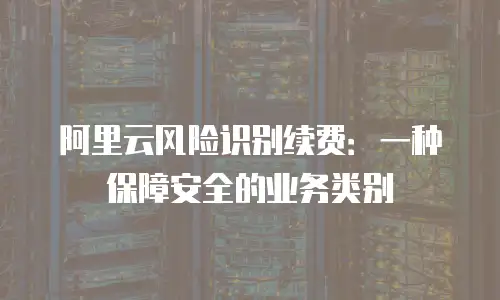 阿里云风险识别续费：一种保障安全的业务类别
