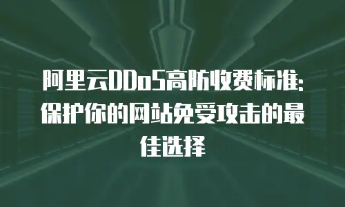 阿里云DDoS高防收费标准:保护你的网站免受攻击的最佳选择