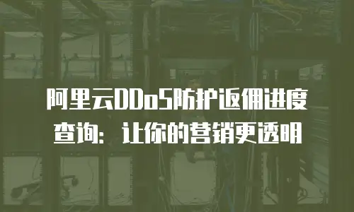 阿里云DDoS防护返佣进度查询：让你的营销更透明