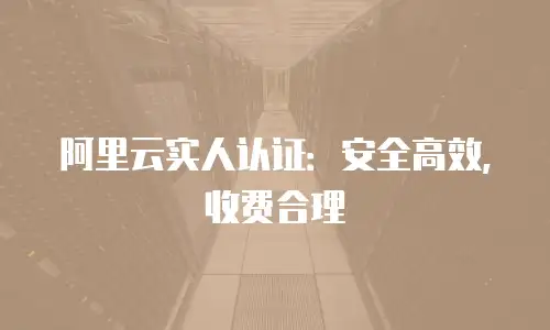 阿里云实人认证：安全高效，收费合理
