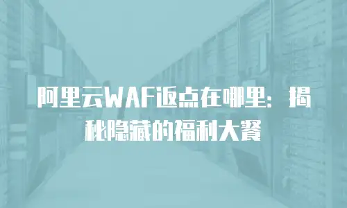 阿里云WAF返点在哪里：揭秘隐藏的福利大餐