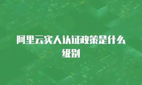 阿里云实人认证政策是什么级别