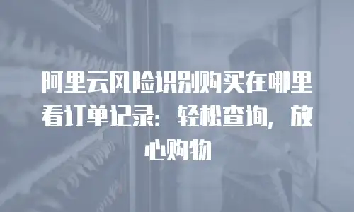 阿里云风险识别购买在哪里看订单记录：轻松查询，放心购物