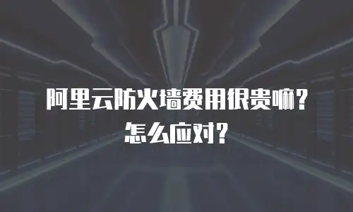 阿里云防火墙费用很贵嘛？怎么应对？