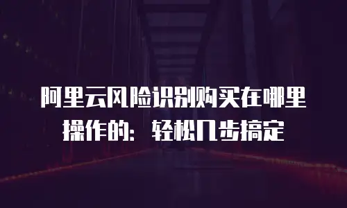 阿里云风险识别购买在哪里操作的：轻松几步搞定