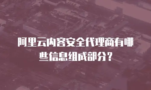 阿里云内容安全代理商有哪些信息组成部分？