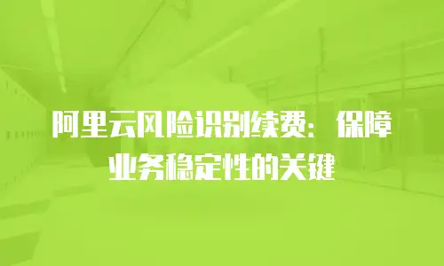 阿里云风险识别续费：保障业务稳定性的关键