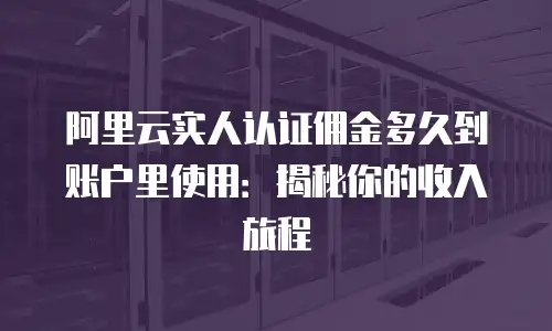 阿里云实人认证佣金多久到账户里使用：揭秘你的收入旅程